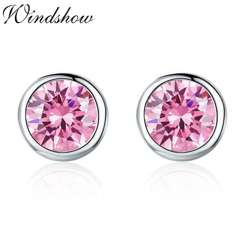 Cute 925 Sterling Silver Pink Round CZ Stud Earrings For Women Girls Kids Child Jewelry Anti-Allergic Aretes Kolczyki Orecchini
Cute 925 Sterling Silver Pink Round CZ Stud Earrings For Women Girls Kids Child Jewelry Anti-Allergic Aretes Kolczyki Orecchini