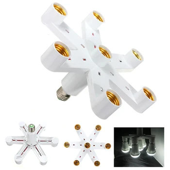 E27 TO 7E27 base adapter Converter 7 in 1 E27 Bulb Adapter Splitter Pendant Lamp Holder
E27 TO 7E27 base adapter Converter 7 in 1 E27 Bulb Adapter Splitter Pendant Lamp Holder