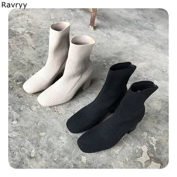 Elastic Knitting wool Woman Ankle Boots Nice Short Boot Square Toe Slip-on Female Shoe Thick Heel Autumn Winter Fashion Outfit
Elastic Knitting wool Woman Ankle Boots Nice Short Boot Square Toe Slip-on Female Shoe Thick Heel Autumn Winter Fashion Outfit