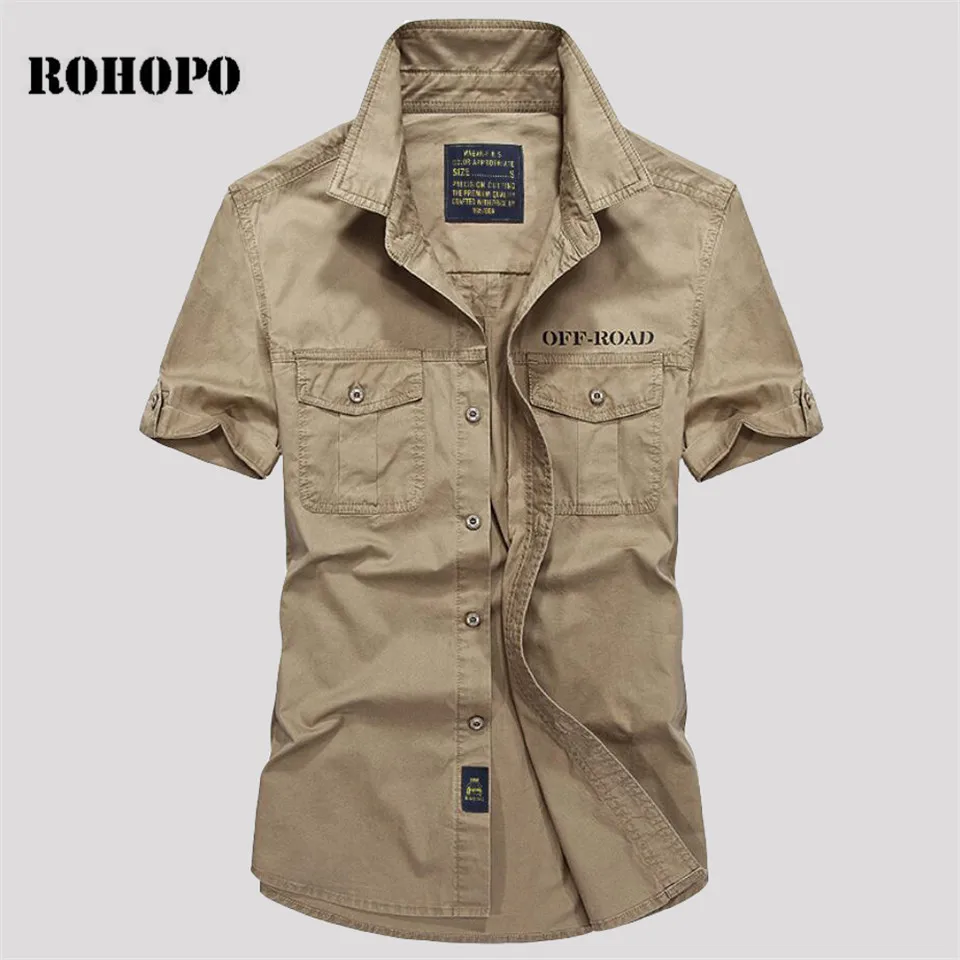 ROHOPO 100% Cotton Korea Slim Casual Short Sleeve Military Style Shirt for Men,Summer 2019 Male Button Sleeve Army Leisure Shirt
ROHOPO 100% Cotton Korea Slim Casual Short Sleeve Military Style Shirt for Men,Summer 2019 Male Button Sleeve Army Leisure Shirt