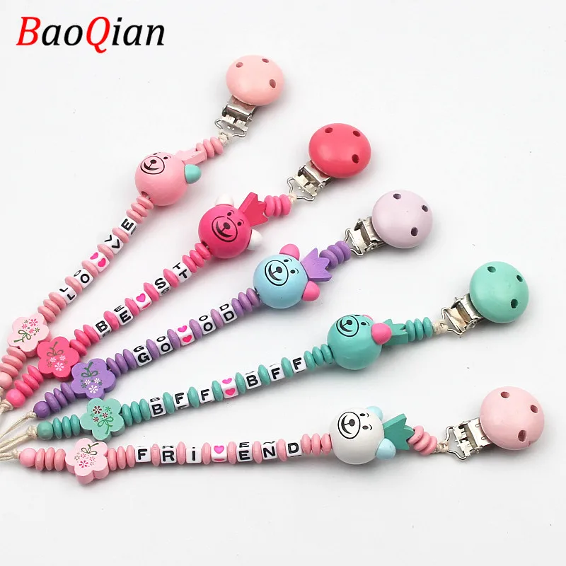 DIY Wooden Bear Personality Pacifier Chain With Teething Nipple Clip Chain Hand made
DIY Wooden Bear Personality Pacifier Chain With Teething Nipple Clip Chain Hand made