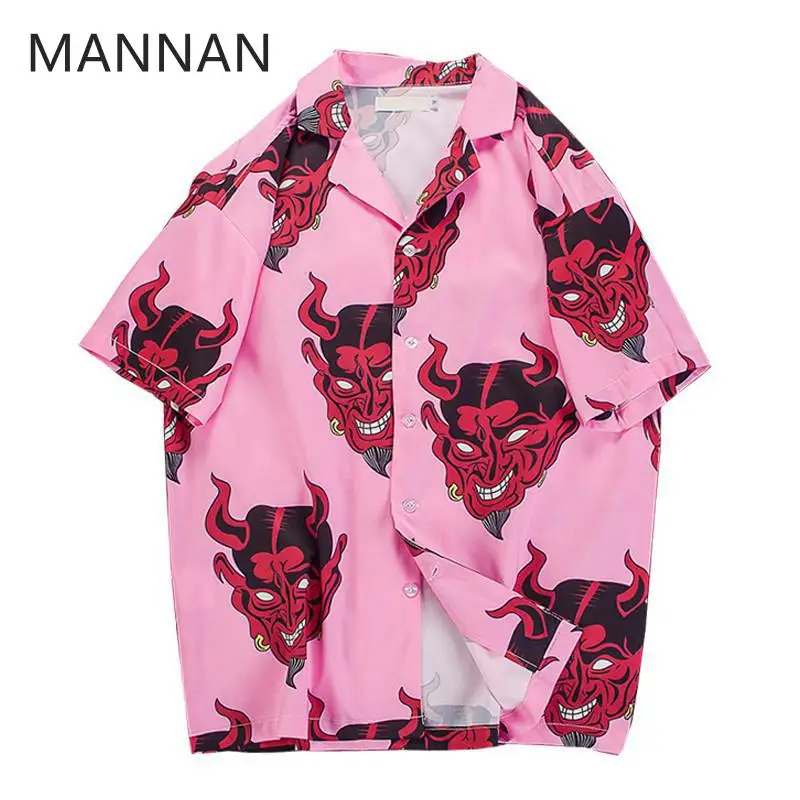 MANNAN Men Devil Full Printing Turn-down Collar Casual Shirts Men 2018 Summer High Street Men's Shirts Pink /Purple
MANNAN Men Devil Full Printing Turn-down Collar Casual Shirts Men 2018 Summer High Street Men's Shirts Pink /Purple