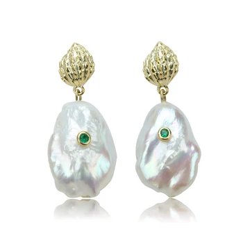 925 sterling silver pearl earrings fashionable baroque pearl earrings set with diamonds court style female earrings jewelry ECL
925 sterling silver pearl earrings fashionable baroque pearl earrings set with diamonds court style female earrings jewelry ECL