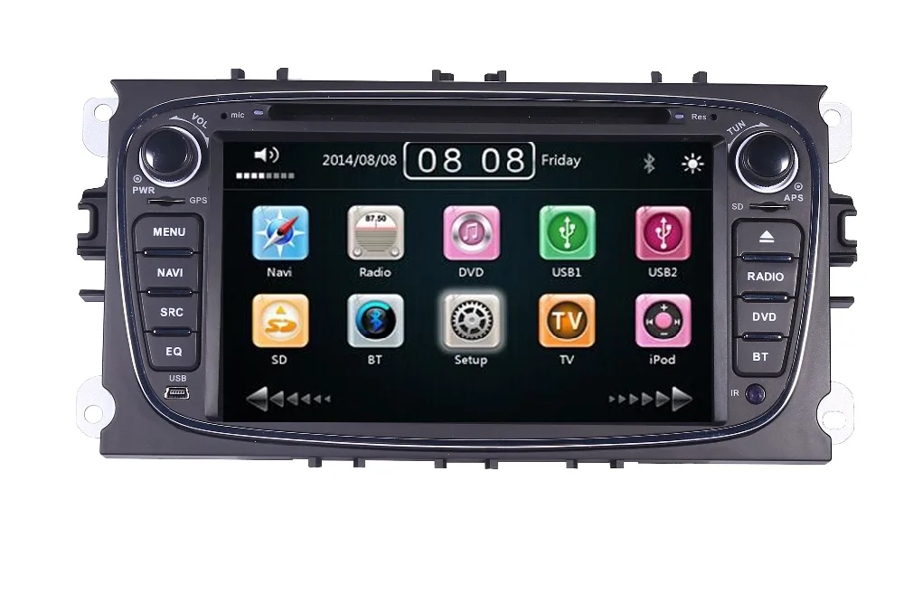 Автомобильный DVD плеер с сенсорным экраном 2 din GPS Navi для Ford Focus Mondeo Galaxy C max аудио