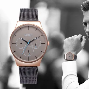 New Men Watch Stainless Steel Clock Male Quartz Mesh Belt Casual Men's watch Wrist Party decoration suit Dress Watch gifts male
New Men Watch Stainless Steel Clock Male Quartz Mesh Belt Casual Men's watch Wrist Party decoration suit Dress Watch gifts male