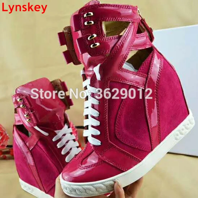 Lynskey Spring Patchwork High Top Women's Wedges Heels Boots Hidden Heel Lace Up Casual Shoes Ladies Ankle Boots
Lynskey Spring Patchwork High Top Women's Wedges Heels Boots Hidden Heel Lace Up Casual Shoes Ladies Ankle Boots