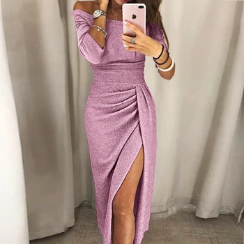 Gumprun 2020 New Long Sleeves High Waist Party Dress Sexy Dress Off The Shoulder High Slit Long Dress Autumn Winter Women Dress
Gumprun 2020 New Long Sleeves High Waist Party Dress Sexy Dress Off The Shoulder High Slit Long Dress Autumn Winter Women Dress