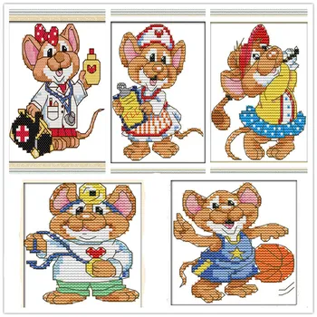 DIY Needlework 100% Accurate Printed The Sport Mouse 5 Type DMC Counted Cross Stitch Kits for Embroidery Knitting Needles Crafts
DIY Needlework 100% Accurate Printed The Sport Mouse 5 Type DMC Counted Cross Stitch Kits for Embroidery Knitting Needles Crafts