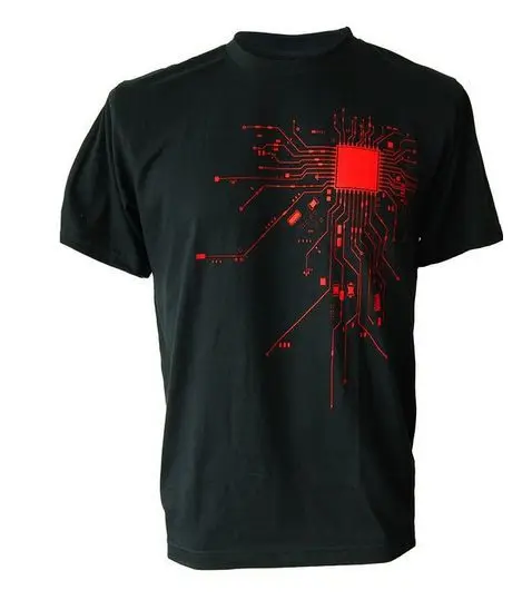 Computer CPU Core Heart T-Shirt Men's GEEK Nerd Freak Hacker PC Gamer Tee Men Summer Short Sleeve 100% Cotton T Shirt Top | Мужская