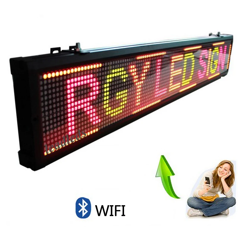 40X6.3 inch Mulit-color RGY LED Sign Wireless and USB Programmable Rolling Information P7.62 Indoor Lighting Display Screen | Лампы и