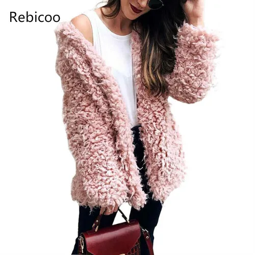 Winter Grey Wool Overcoat Warm Outerwear Women Pink Faux Fur Coat Turn Down Collar Long Sleeve Cardigan Female Outwear
Winter Grey Wool Overcoat Warm Outerwear Women Pink Faux Fur Coat Turn Down Collar Long Sleeve Cardigan Female Outwear