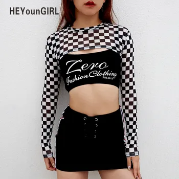 HEYounGIRL Transparent Checkerboard Women Cropped Tops Smock Sexy Checkered T Shirt Streetwear Long Sleeve Summer Tops Tees
HEYounGIRL Transparent Checkerboard Women Cropped Tops Smock Sexy Checkered T Shirt Streetwear Long Sleeve Summer Tops Tees