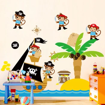 Monkey Pirates Wall Stickers Decal Decor Jungle Children Boys Nursery Poster Free Shipping d991
Monkey Pirates Wall Stickers Decal Decor Jungle Children Boys Nursery Poster Free Shipping d991
