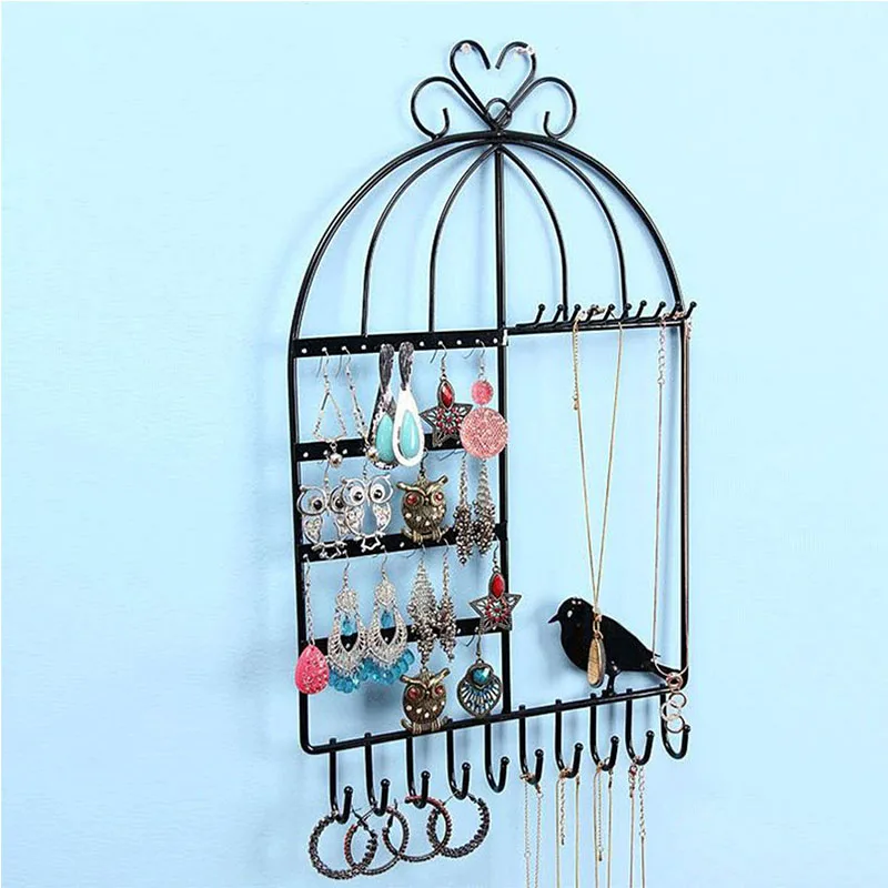 Jewelry Organizer Display Stand For Hanging Ring Earrings Wall-Mounted Vintage Inspired Birdcage Jewelry Storage Holder
Jewelry Organizer Display Stand For Hanging Ring Earrings Wall-Mounted Vintage Inspired Birdcage Jewelry Storage Holder
