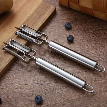 Multifunctional Peeler Trinity Stainless Steel Peeler Double-sided Vegetable and Fruit Shaver Kitchen Utensils Wholesale
Multifunctional Peeler Trinity Stainless Steel Peeler Double-sided Vegetable and Fruit Shaver Kitchen Utensils Wholesale