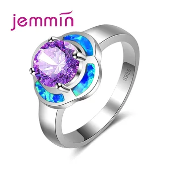 Romantic Colorful Flower Ring Inlaid Big Purple Crystal Ocean Blue Fire Ring for Wedding Party 925 Sterling Silver Jewelry
Romantic Colorful Flower Ring Inlaid Big Purple Crystal Ocean Blue Fire Ring for Wedding Party 925 Sterling Silver Jewelry
