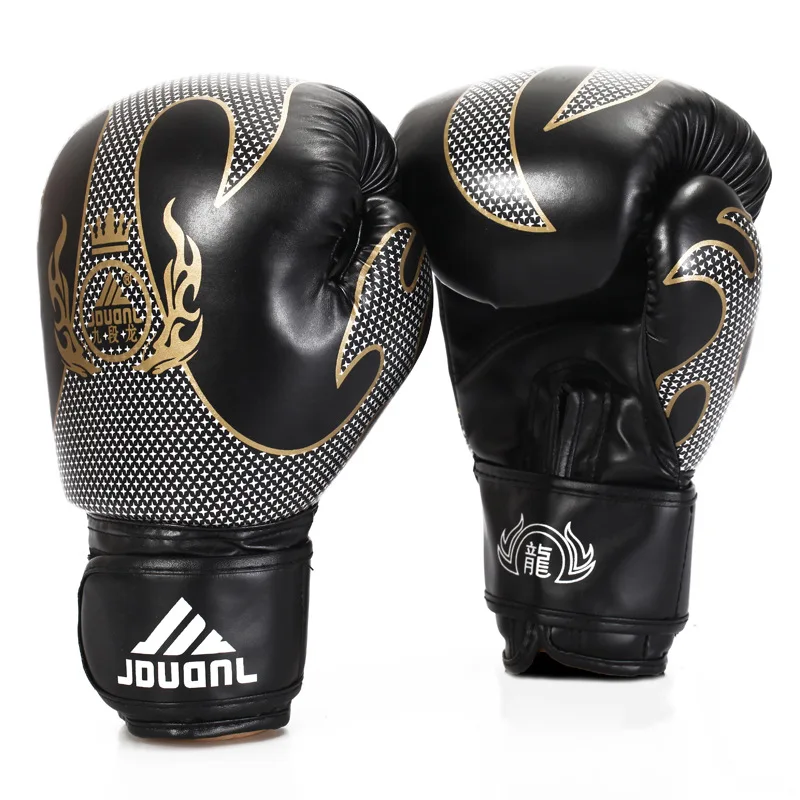 Image Muay Thai Boxing Gloves mma Sanda Color Red Black Luvas Muay Thai Breathable Fighting Gloves Top quality Training MMA Glove