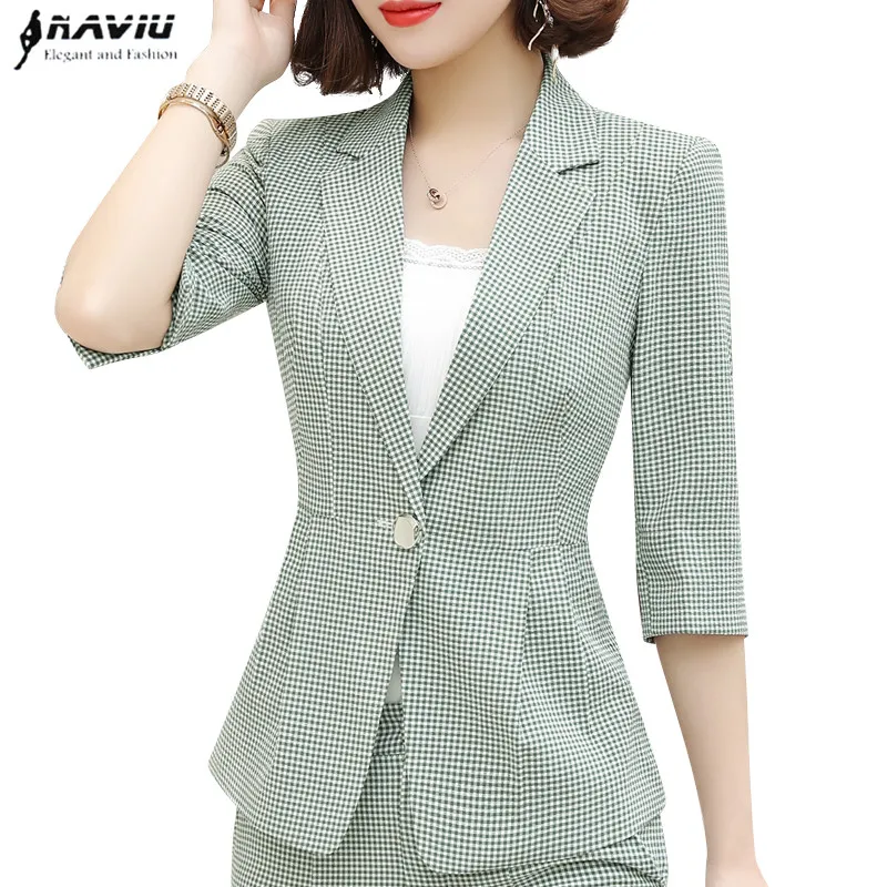 Fashion Plaid blazer women summer 2019 New casual temperament slim jacket office ladies professional business work coat
Fashion Plaid blazer women summer 2019 New casual temperament slim jacket office ladies professional business work coat