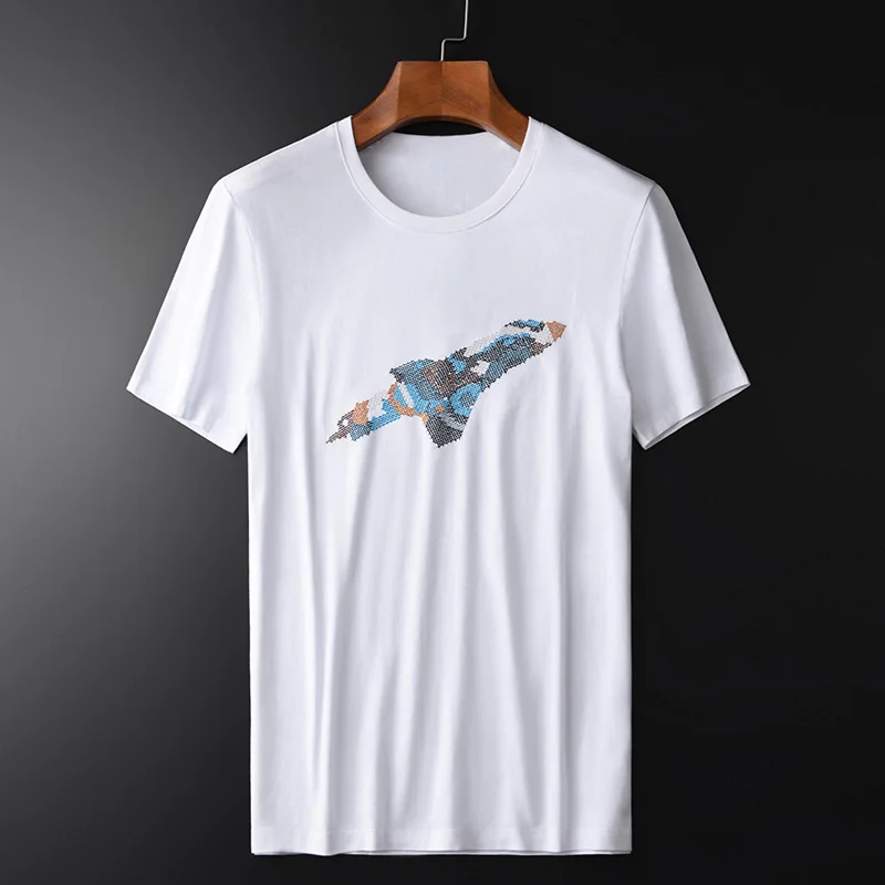 Minglu 100% Cotton Mens T-shirts Luxury Embroidery Short Sleeve Man T-shirts Plus Size 3XL 4XL Slim Fit Black White Mens T-shirt
Minglu 100% Cotton Mens T-shirts Luxury Embroidery Short Sleeve Man T-shirts Plus Size 3XL 4XL Slim Fit Black White Mens T-shirt