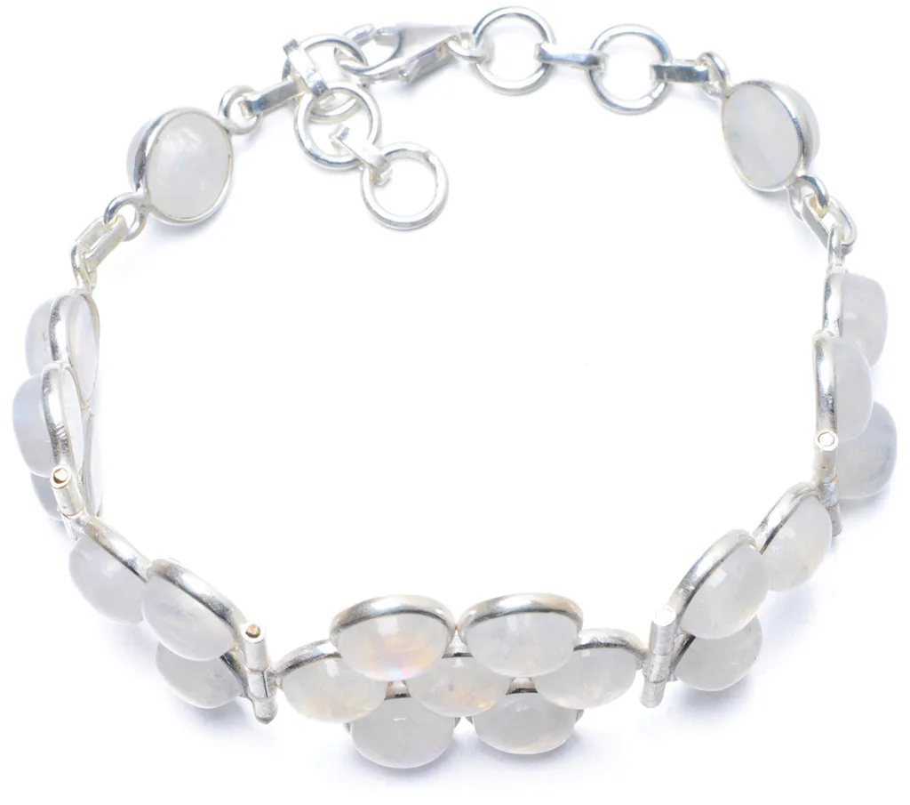Natural Rainbow Moonstone Handmade Unique 925 Sterling Silver Bracelet 7 1/4-8" Y0849
Natural Rainbow Moonstone Handmade Unique 925 Sterling Silver Bracelet 7 1/4-8" Y0849