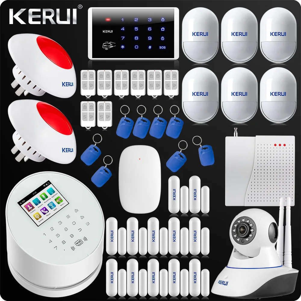 

DHL EMS Free Shipping WiFi GSM PSTN RFID Security Alarm System Signal Repeater IP Camera ISO Android Alarm Flash Siren Keyboard