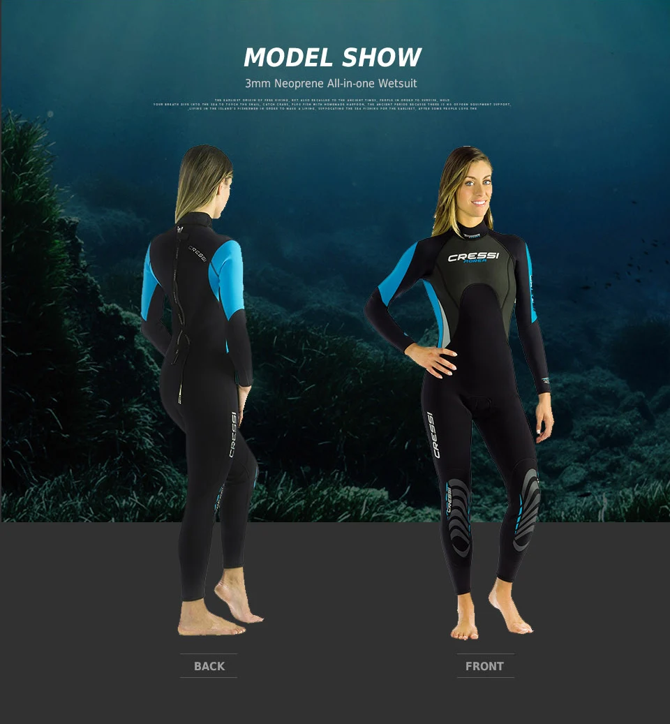 Cressi Morea Lady Monopiece Wetsuit 3mm Traje de Buceo Neopreno Mujer