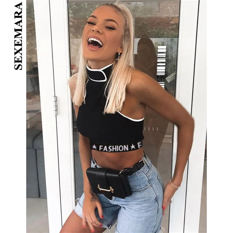 BOOFEENAA Streetwear Rib Knit Tank Tops Women Fashion Sexy Bodycon Sleeveless High Neck T Shirt Club Black Crop Top C87-H59
BOOFEENAA Streetwear Rib Knit Tank Tops Women Fashion Sexy Bodycon Sleeveless High Neck T Shirt Club Black Crop Top C87-H59