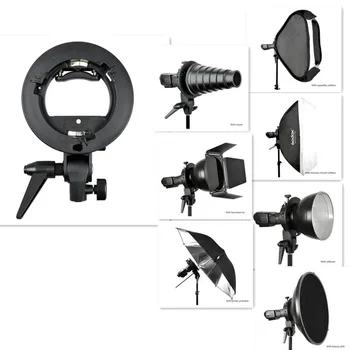 Godox S-Type Speedlite Bracket for Bowens Yongnuo Meike Flash Softbox with Handle
Godox S-Type Speedlite Bracket for Bowens Yongnuo Meike Flash Softbox with Handle