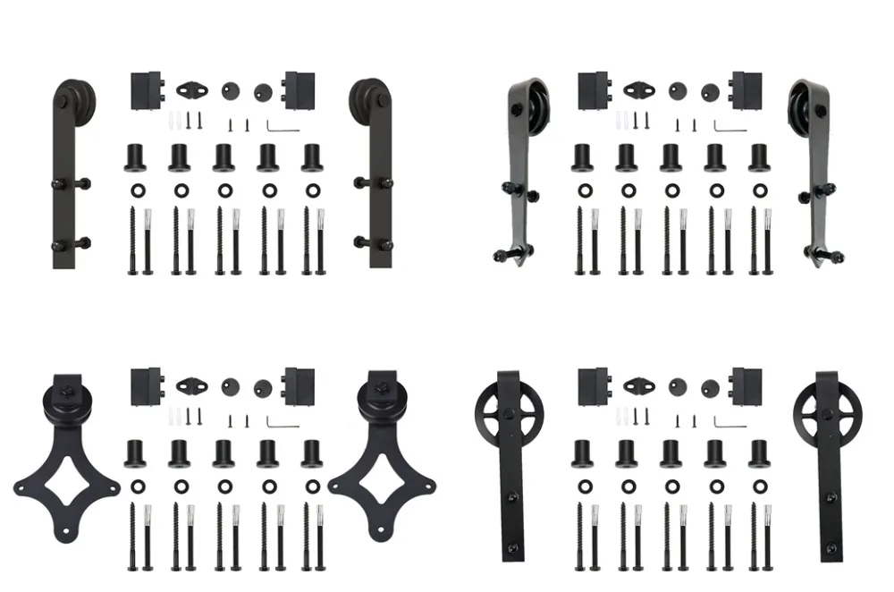 Stainless steel and carbon steel Rustic sliding door fittings kit without rail
Stainless steel and carbon steel Rustic sliding door fittings kit without rail