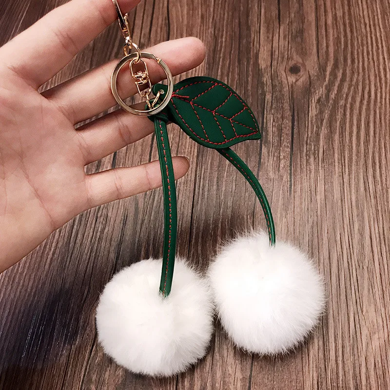 Pompom 100% Real Fur Cherry Keychain Bag Pendant Rabbit Fur Ball Keyring Fashion School Bag Bunny Key Chain
Pompom 100% Real Fur Cherry Keychain Bag Pendant Rabbit Fur Ball Keyring Fashion School Bag Bunny Key Chain