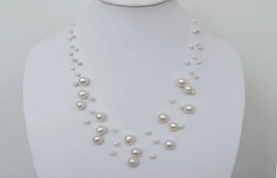 Elegant Genuine Pearl Jewellery,Charming Multistrand White Color Freshwater Pearl Illusion Necklace,3Rows Real Pearls
Elegant Genuine Pearl Jewellery,Charming Multistrand White Color Freshwater Pearl Illusion Necklace,3Rows Real Pearls