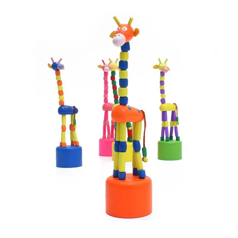 Wooden toys developmental dancing standing rocking giraffe gift toys for kids LS 