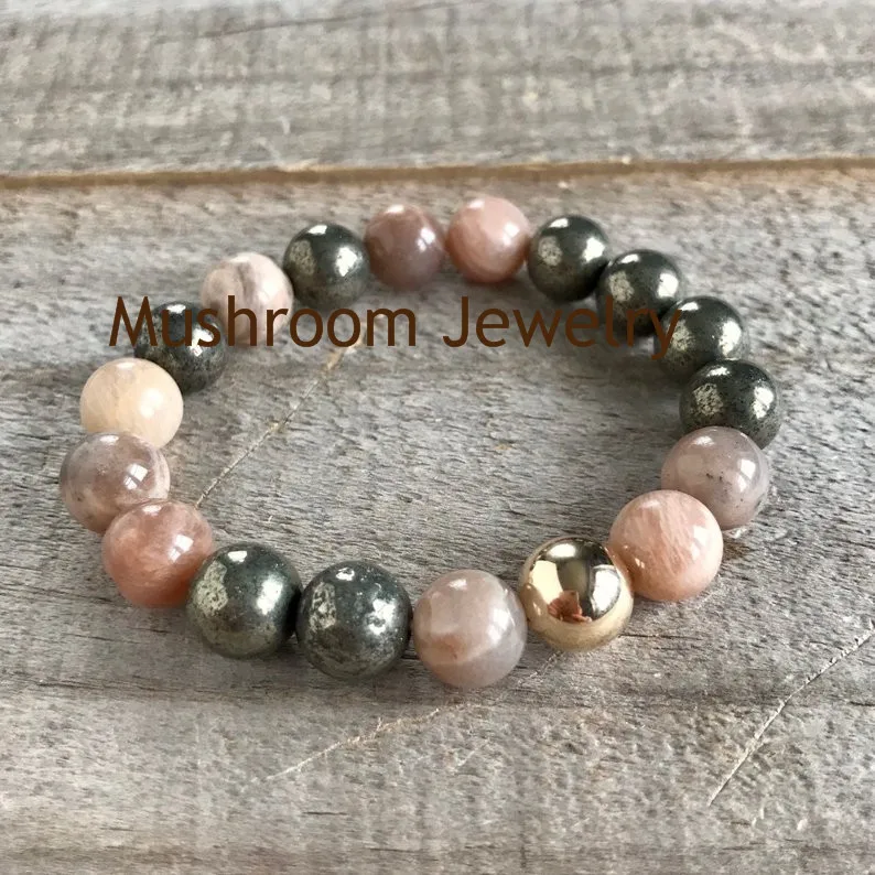 BS2019344 moonstone and pyrite beads are punctuated (1)