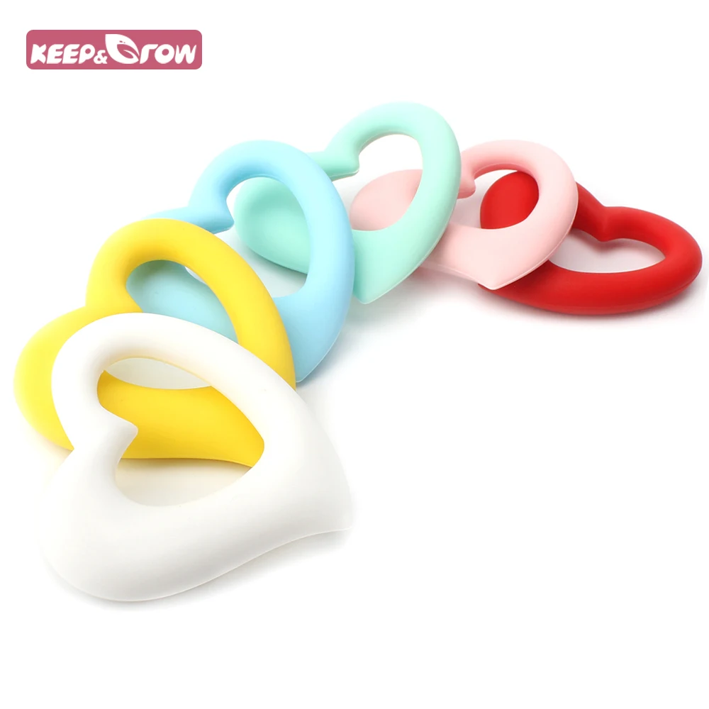 Keep&Grow BPA Free 5Pcs Heart Shaped Silicone Baby Teethers Baby Ring Teether Food Grade Teething Toys Chewable Silicone Beads
Keep&Grow BPA Free 5Pcs Heart Shaped Silicone Baby Teethers Baby Ring Teether Food Grade Teething Toys Chewable Silicone Beads