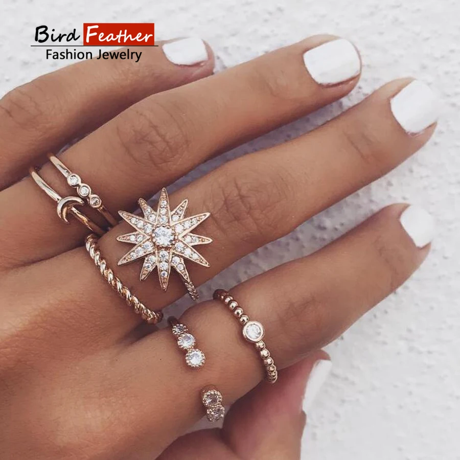 Gold color Retro star moon Knuckle Rings For Women Vintage Geometric Pattern Crystal Ring Set Party Bohemian Jewelry 6 PCS/Set
Gold color Retro star moon Knuckle Rings For Women Vintage Geometric Pattern Crystal Ring Set Party Bohemian Jewelry 6 PCS/Set