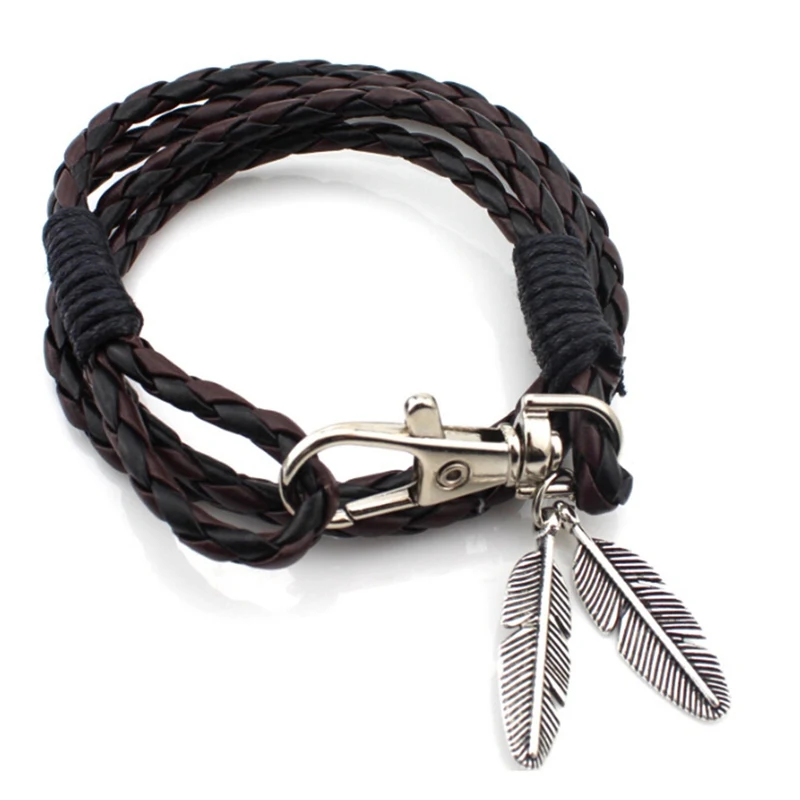 Fashion Jewelry Leather Charm Friendship Bracelets Bangles Feather Bracelet For Women Men Valentines Day Gifts
Fashion Jewelry Leather Charm Friendship Bracelets Bangles Feather Bracelet For Women Men Valentines Day Gifts