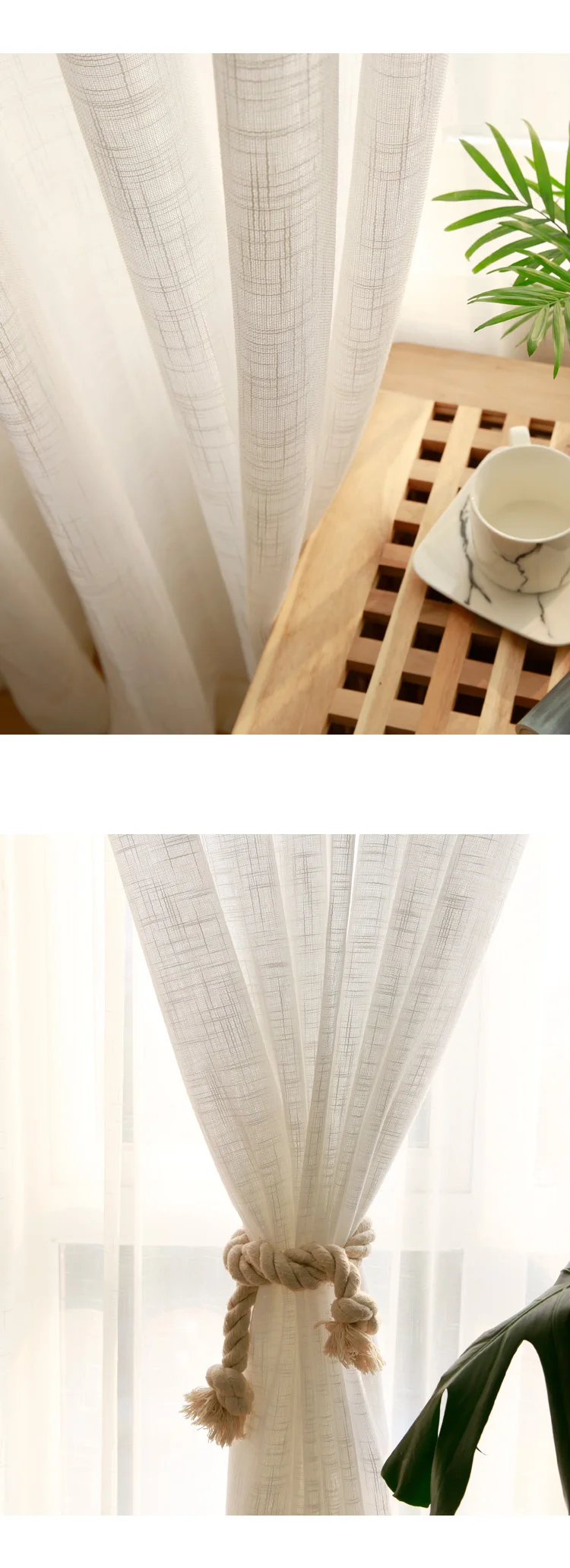 CITYINCITY TulleAmerican Curtains for Living room Soft White Voilesolid Rural Tulle Curtain for bedroom ready made curtain06