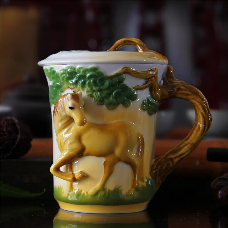 3D Animal Cups Colored Enamel Coffee Mark Mug Jingdezhen Ceramic Horse Drinkware with Lid Birthday Gift Drop Shipping
3D Animal Cups Colored Enamel Coffee Mark Mug Jingdezhen Ceramic Horse Drinkware with Lid Birthday Gift Drop Shipping