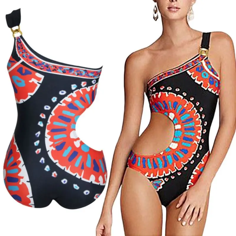 2019 Summer Swimwear Women Plus Size Shoulder Slung Indian Style Printing One Piece Swimsuit Female
2019 Summer Swimwear Women Plus Size Shoulder Slung Indian Style Printing One Piece Swimsuit Female