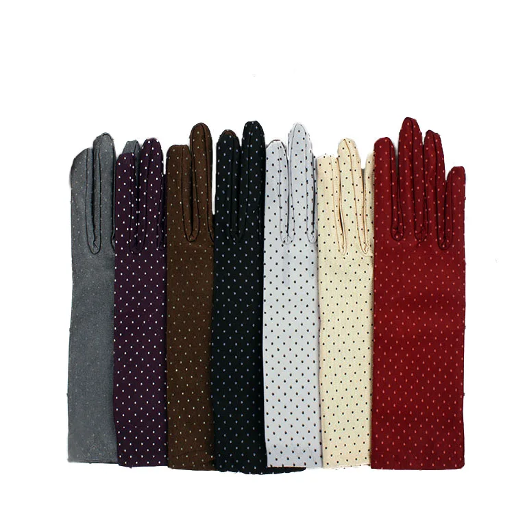 Woman Summer Polka Dot Gloves UV Protection Cycling Driving Breathable Retro Full Finger Gloves For Communicative Etiquette
Woman Summer Polka Dot Gloves UV Protection Cycling Driving Breathable Retro Full Finger Gloves For Communicative Etiquette