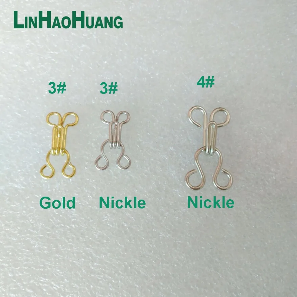 Wholesale 150pairs/lot metal brass bra underwear hooks eyes pant skirt hook / eye silver nickle/gold free shipping 2016091303 | Дом и сад