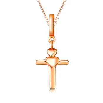 Pure AU750 18K Rose Gold Pendant Women's Cross Necklace Pendant P6290 
Pure AU750 18K Rose Gold Pendant Women's Cross Necklace Pendant P6290