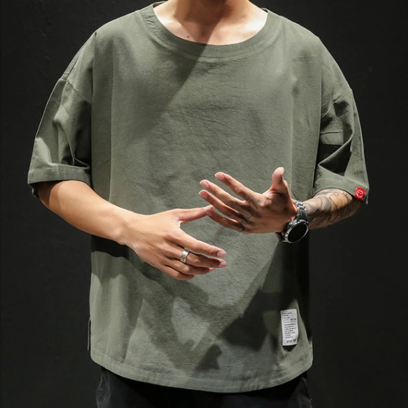 Men Cotton Linen Tshirt 2019 Summer Mens Streetwear T Shirt Male Korean Fashions T-shirt Harajuku Loose Tees Plus Size M-5XL
Men Cotton Linen Tshirt 2019 Summer Mens Streetwear T Shirt Male Korean Fashions T-shirt Harajuku Loose Tees Plus Size M-5XL