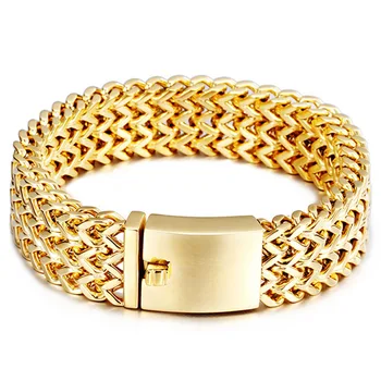 Fashion Jewelry Heavy 12mm 18mm 30mm Width Cool 316L Stainless Steel Men's Gold Tone Figaro Chain Link Bangle Bracelet
Fashion Jewelry Heavy 12mm 18mm 30mm Width Cool 316L Stainless Steel Men's Gold Tone Figaro Chain Link Bangle Bracelet