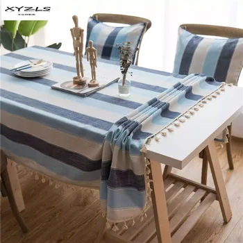 XYZLS Blue Striped Tablecloth Rectangular Table Cloth for Kitchen Home Wedding Party Table Cover With Tassel 1PC
XYZLS Blue Striped Tablecloth Rectangular Table Cloth for Kitchen Home Wedding Party Table Cover With Tassel 1PC