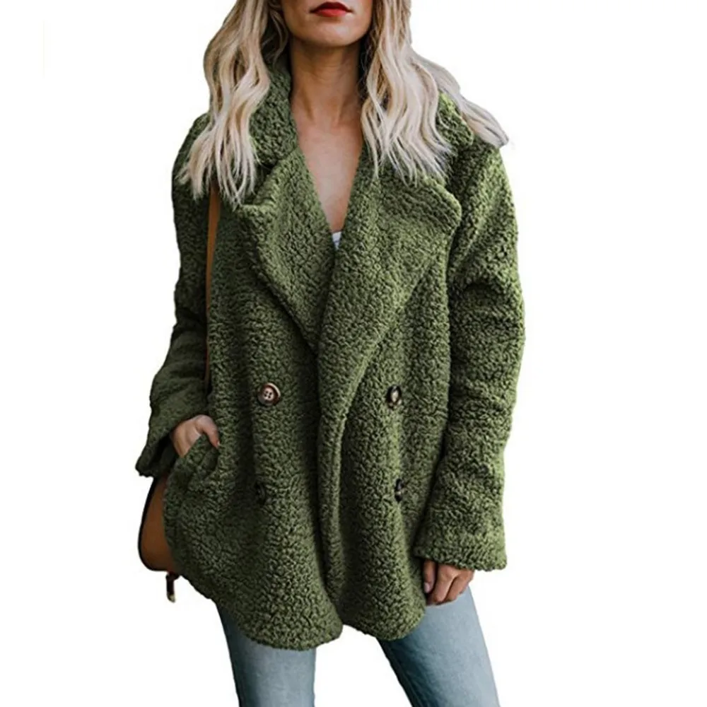 2019 Winter Boho Office Lady Casual Plus Size Women Overcoats Loose Lapel Plain Female Fashion Fall Warm Green High Street Coats
2019 Winter Boho Office Lady Casual Plus Size Women Overcoats Loose Lapel Plain Female Fashion Fall Warm Green High Street Coats
