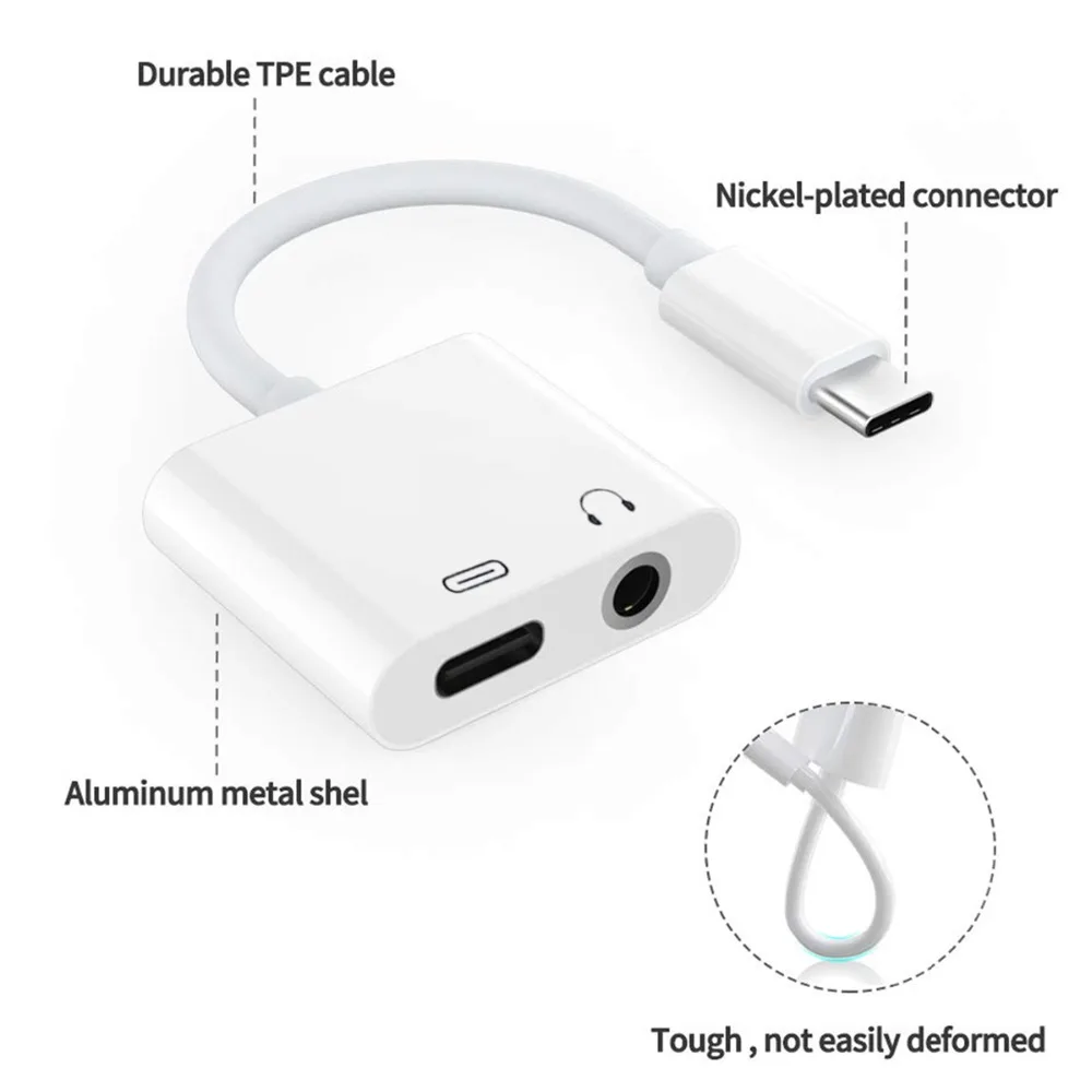 Type C to 3.5 mm Charging Port 2 in1 AUX Audio Jack Cable Adapter for iPad 2018 for Huawei Mate 10 20 pro P20
Type C to 3.5 mm Charging Port 2 in1 AUX Audio Jack Cable Adapter for iPad 2018 for Huawei Mate 10 20 pro P20