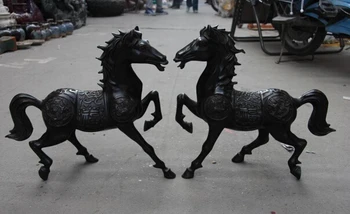 song voge gem S0965 Chinese Royal Copper Bronze Fengshui Lucky Dragon Phoenix War Horse Statue Pair
song voge gem S0965 Chinese Royal Copper Bronze Fengshui Lucky Dragon Phoenix War Horse Statue Pair