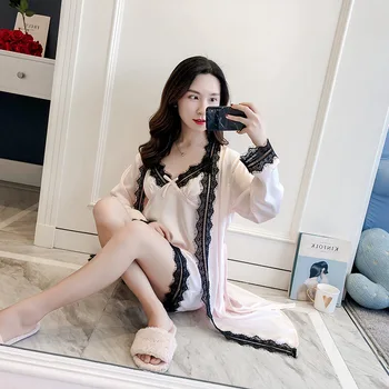 Pink Summer Night Robe Sexy Women 2PC Strap Top Suit Sleepwear Sets Casual Pajamas Home Wear Nightwear Sleep Kimono Bath Gown
Pink Summer Night Robe Sexy Women 2PC Strap Top Suit Sleepwear Sets Casual Pajamas Home Wear Nightwear Sleep Kimono Bath Gown