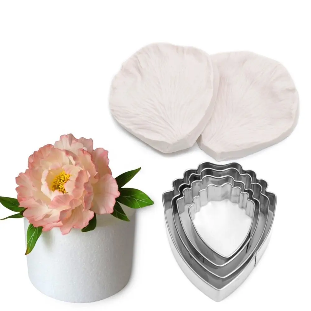 Peony Decoration Tool Leaf Flower Tool Kit Stainless Steel Cookie Cutter Set Silicone Veining Mold Petal Sugar Making zh184
Peony Decoration Tool Leaf Flower Tool Kit Stainless Steel Cookie Cutter Set Silicone Veining Mold Petal Sugar Making zh184
